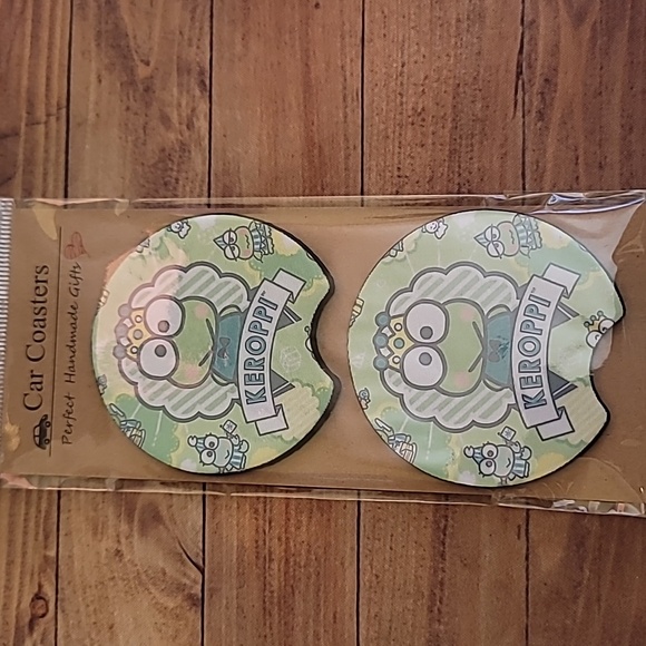 Frog Handmade Reuseable Neoprene Set of 2 Cup Holder Car Coasters - Picture 4 of 4